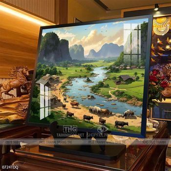 Tranh phong cảnh làng quê tuyệt đẹp