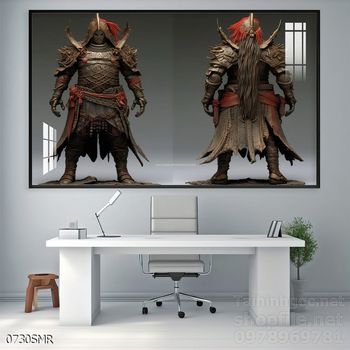 Tranh nghệ thuật deor trang trí tường nhà chiến binh Samurai huyền thoại