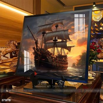 Tranh thuận buồm xuôi gió cánh buồm vàng đẹp nhất