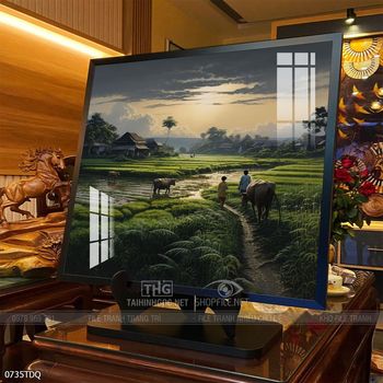 Tranh làng quê phong cảnh yên bình