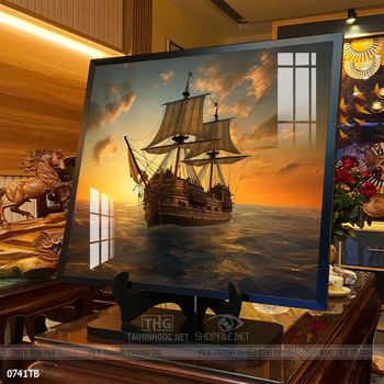 Tranh thuận buồm xuôi gió cánh buồm vàng đẹp nhất