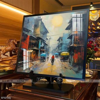 Tranh làng quê Việt Nam treo tường trang trí