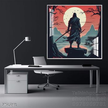 Tranh nghệ thuật treo tường chiến binh Samurai Nhật Bản