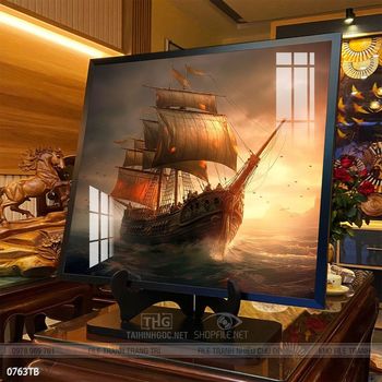 Tranh thuận buồm xuôi gió cánh buồm vàng đẹp nhất