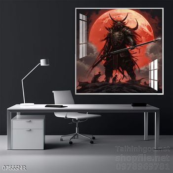 Mẫu tranh Samurai đẹp decor trang trí tường