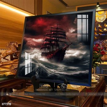 Tranh thuyền buồm vàng phong thủy đẹp