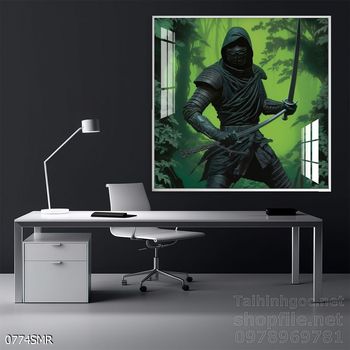 Mẫu tranh Samurai trang trí tường nhà