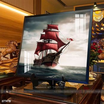 Tranh thuận buồm xuôi gió cánh buồm vàng đẹp nhất