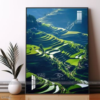 Tranh làng quê decor trang trí tường nhà