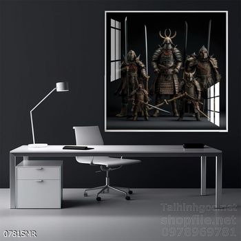Tranh nghệ thuật deor trang trí tường nhà chiến binh Samurai huyền thoại