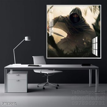 Mẫu tranh chiền binh Samurai décor trang trí tường đẹp độc đáo