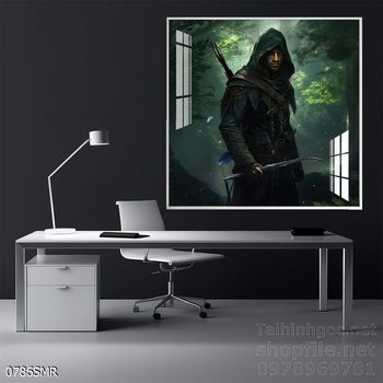 Mẫu tranh Samurai trang trí tường nhà