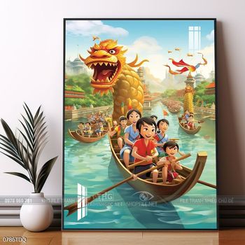 Tranh làng quê decor trang trí tường nhà