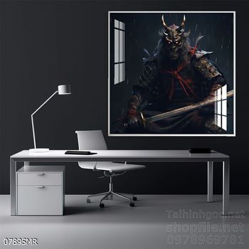 Mẫu tranh Samurai trang trí tường nhà