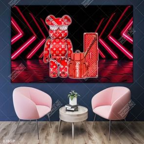 File tranh gấu bearbrick decor trang trí tường đẹp
