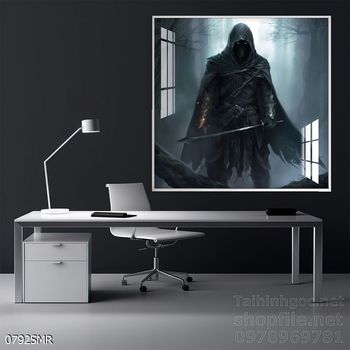 Mẫu tranh Samurai đẹp decor trang trí tường