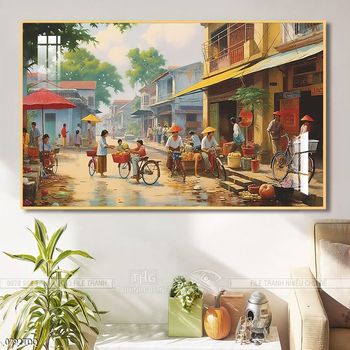 Tranh phong cảnh quê hương làng quê Việt Nam