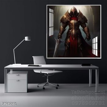 Tranh nghệ thuật deor trang trí tường nhà chiến binh Samurai huyền thoại