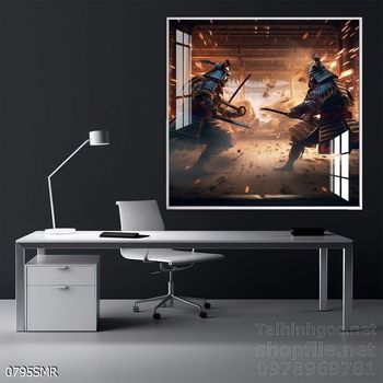 Mẫu tranh chiền binh Samurai décor trang trí tường đẹp độc đáo