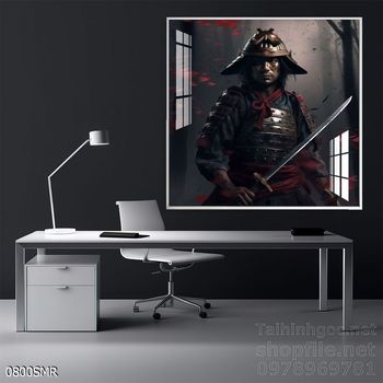 Mẫu tranh Samurai trang trí tường nhà