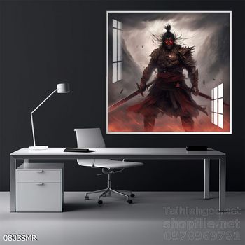 Mẫu tranh Samurai trang trí tường nhà