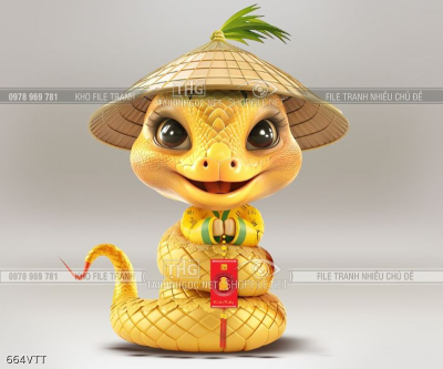 File tranh rắn vàng đội nón File tranh rắn vàng đội nón