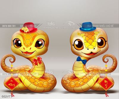 Tranh psd cặp rắn vàng Tranh psd cặp rắn vàng