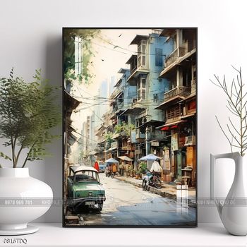 Tranh phong cảnh quê hương làng quê Việt Nam