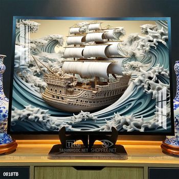 Tranh thuận buồm xuôi gió cánh buồm vàng đẹp nhất