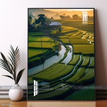 Tranh phong cảnh làng quê tuyệt đẹp