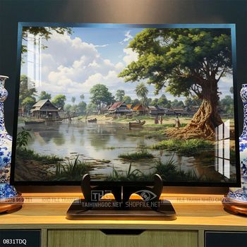 Tranh làng quê phong cảnh yên bình