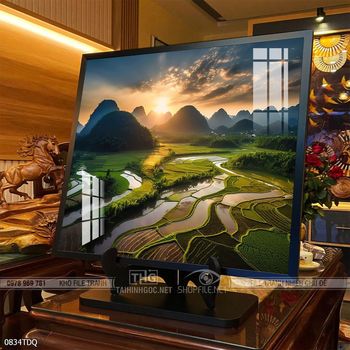 Tranh làng quê decor trang trí tường nhà