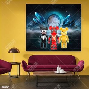 Tranh treo tường gấu bearbrick đẹp độc đáo