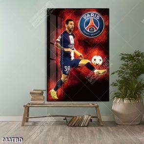 Tranh cầu thủ Lionel Messi truyền bóng tuyệt đẹp