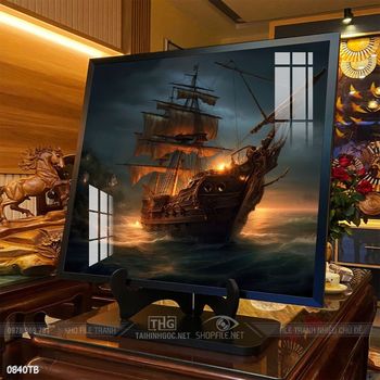 Tranh thuận buồm xuôi gió cánh buồm vàng đẹp nhất