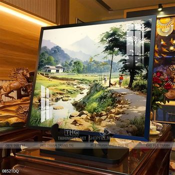 Tranh làng quê phong cảnh yên bình