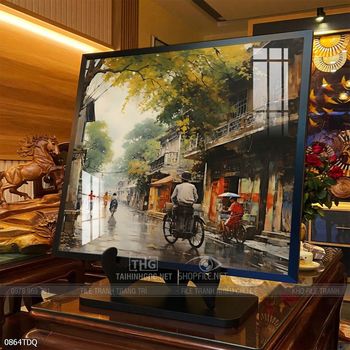 Tranh làng quê phong cảnh yên bình