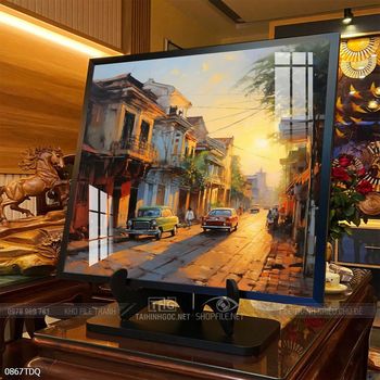 Tranh làng quê decor trang trí tường nhà