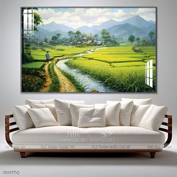 Tranh làng quê treo tường