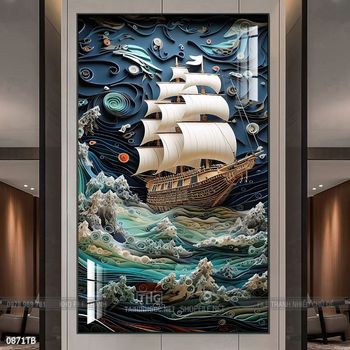 Tranh thuyền buồm và cảnh biển