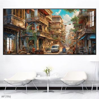 Tranh phong cảnh làng quê tuyệt đẹp