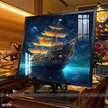 Tranh thuận buồm xuôi gió cánh buồm vàng đẹp nhất