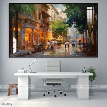 Tranh làng quê Việt Nam treo tường trang trí