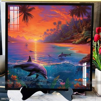 Tranh cá heo đẹp