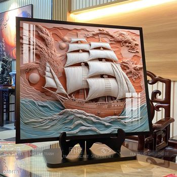 Tranh thuận buồm xuôi gió cánh buồm vàng đẹp nhất