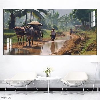 Tranh phong cảnh làng quê tuyệt đẹp