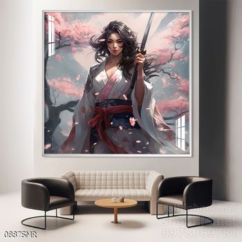 Mẫu tranh chiền binh Samurai décor trang trí tường đẹp độc đáo