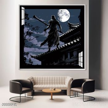 Tranh treo tường nghệ thuật hình Samurai Nhật Bản