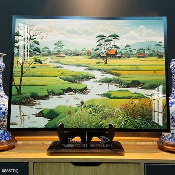 Tranh làng quê phong cảnh yên bình