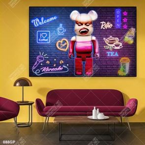 File tranh gấu bearbrick decor trang trí tường đẹp